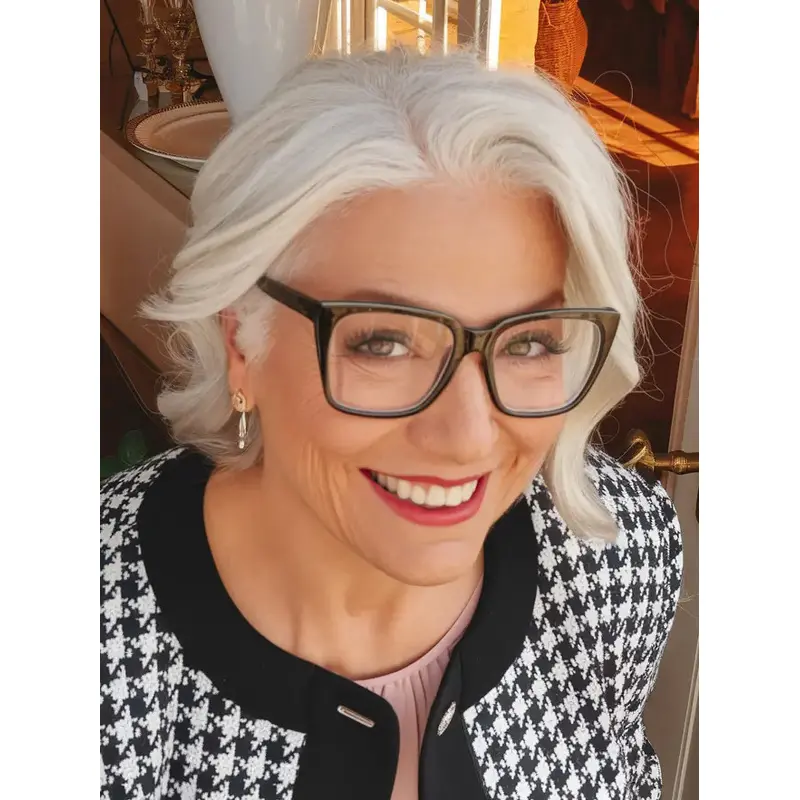 Wig Grey Hair 10" Wavy Layered Remy Human Hair Wigs