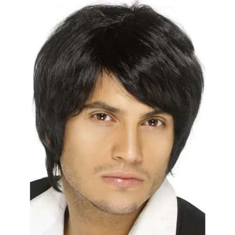 Comfortable Black Straight Short Men Wigs