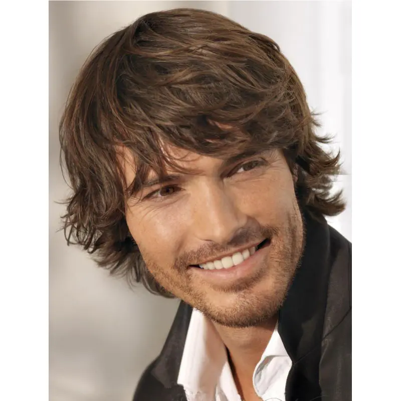 Great Brown Wavy Short Men Wigs