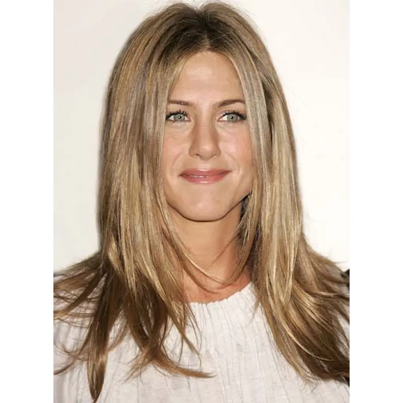 No-fuss Blonde Lace Front Long Jennifer Aniston Wigs