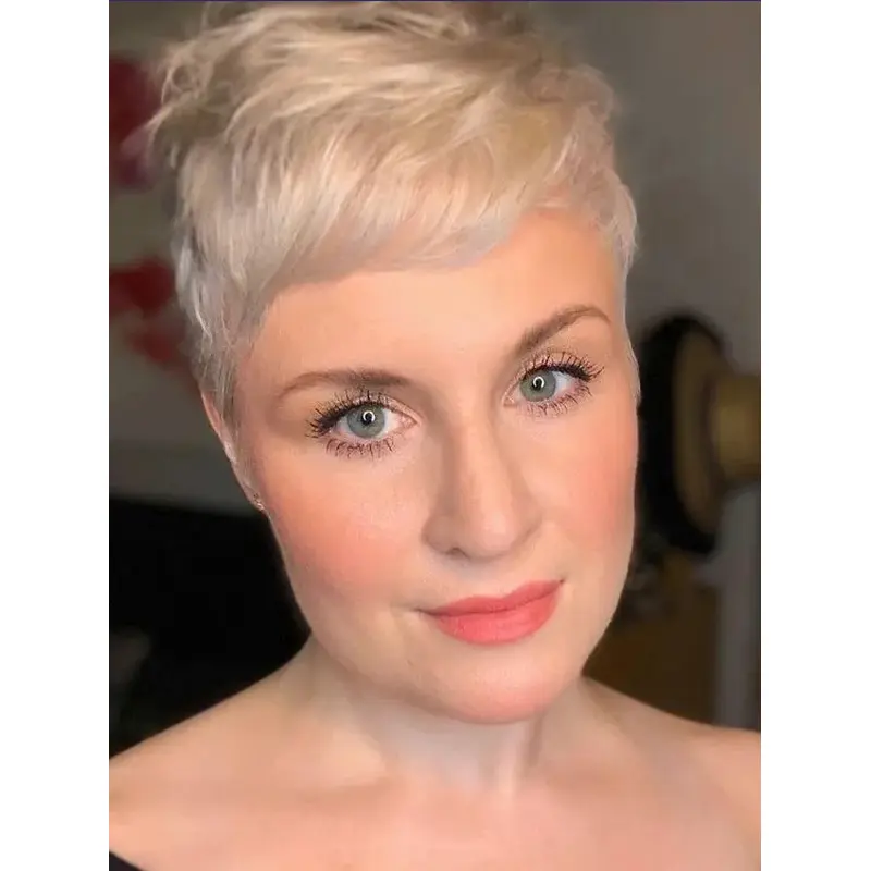 Short Wigs With Bangs 4" Wavy Lace Front Wigs