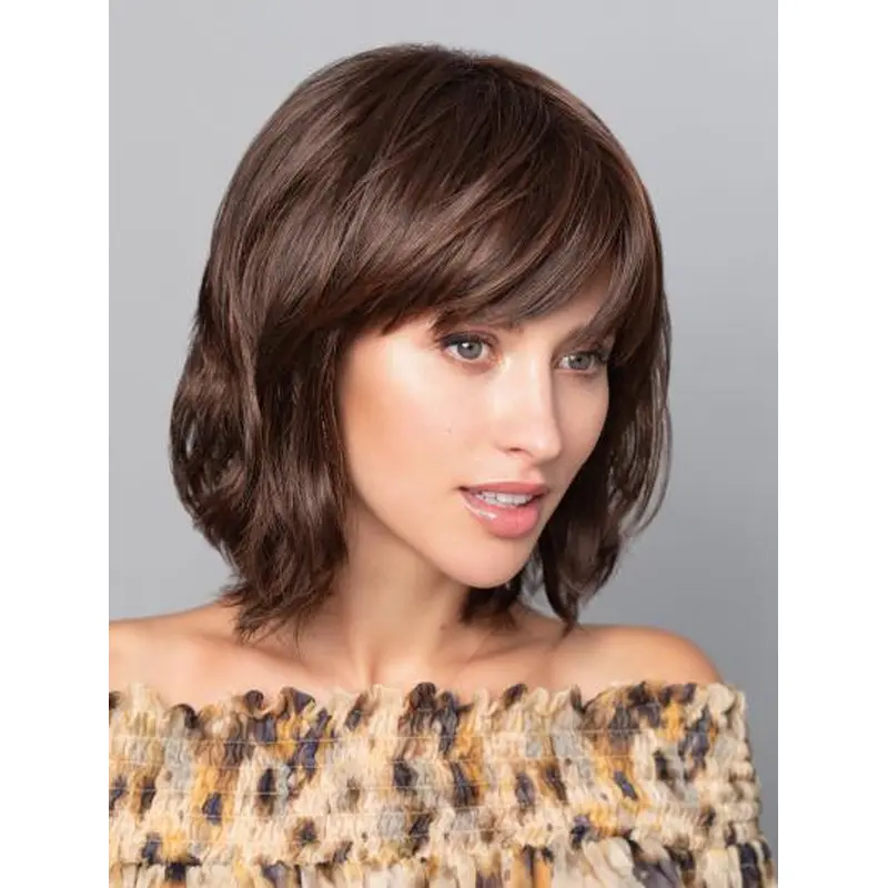 12" Monofilament Bobs Synthetic Brown Wig