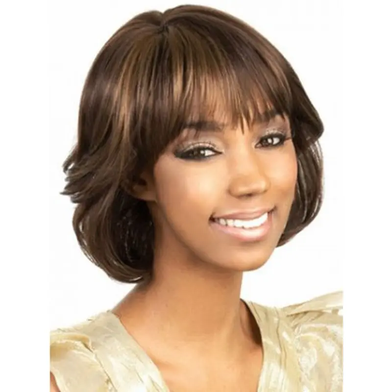 Brown Wavy Synthetic Modern Medium Wigs