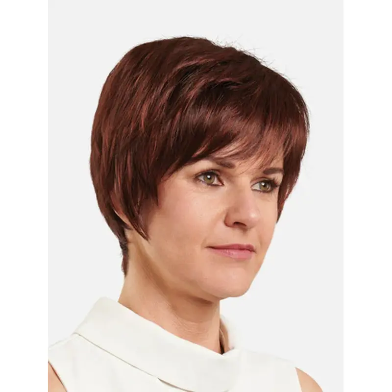 Capless Boycuts Synthetic Red Straight Durable Short Hair Wigs
