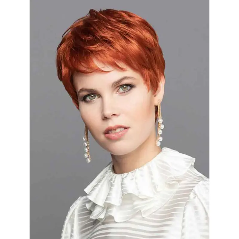Red Wig Boycuts 6" Red Straight Monofilament Wigs
