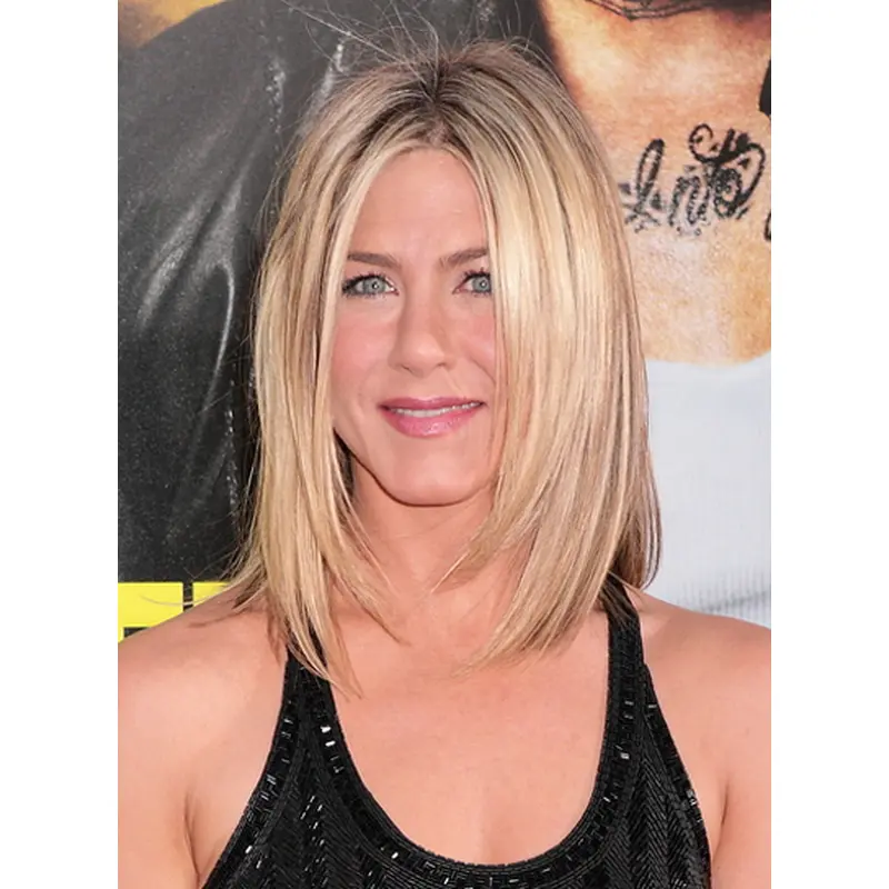 Hairstyles Blonde Lace Front Shoulder Length Jennifer Aniston Wigs