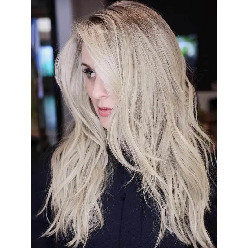 Long Blonde Wig Synthetic 18" Monofilament Wigs