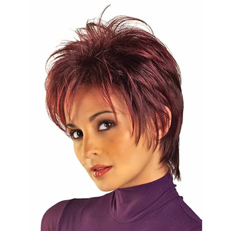 Red Amazing Boycuts Straight Short Wigs