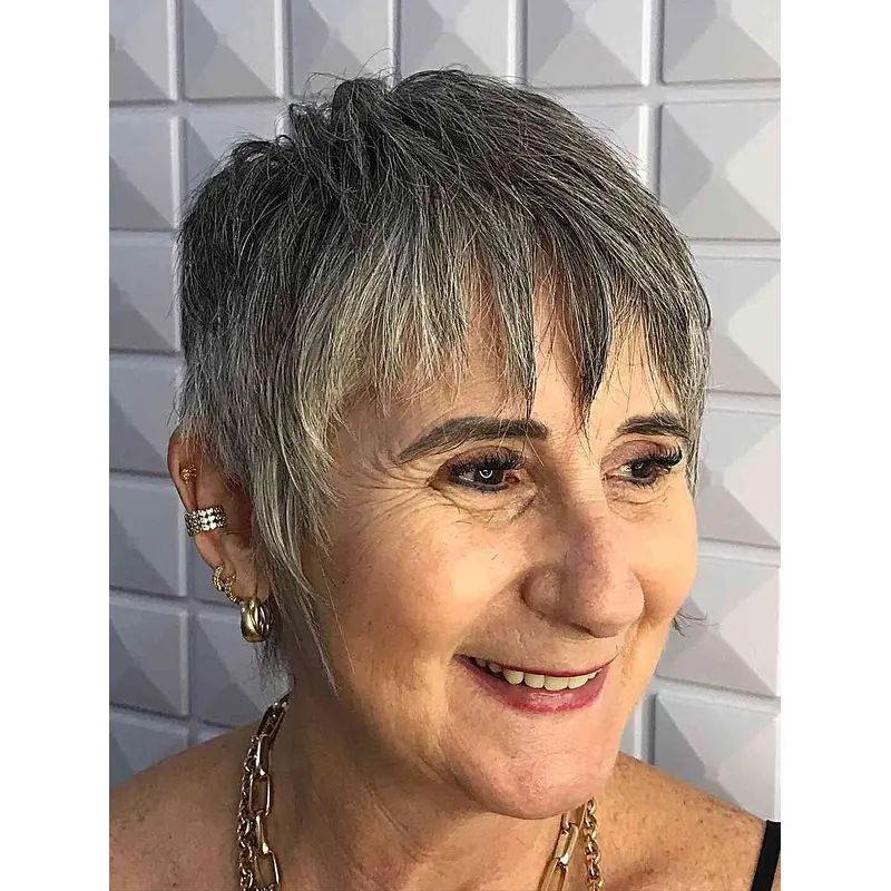 Short Gray Wigs Popular Synthetic Wigs Lace Front Cropped Wigs