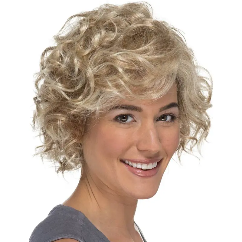 Curly 8" Blonde Classic Lace Wig