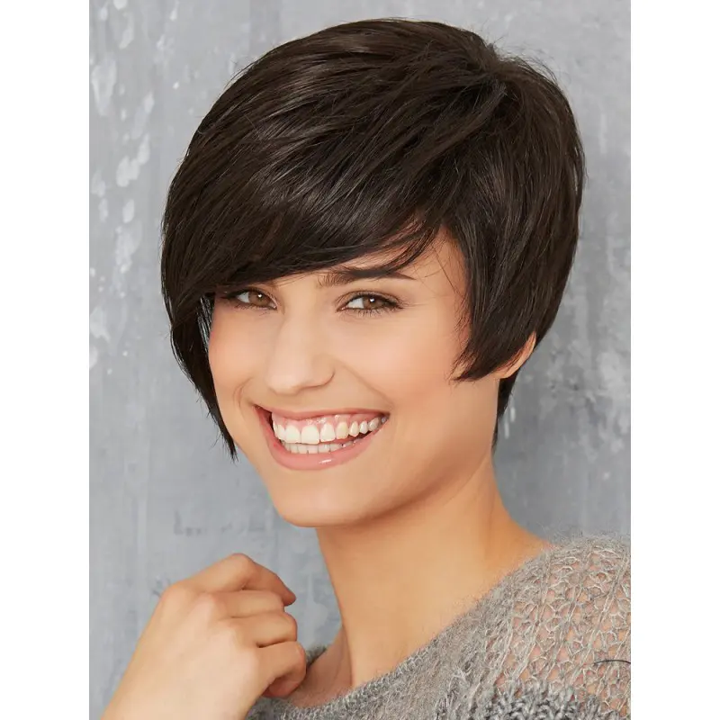 Monofilament Black Synthetic 8" Short Bob Wig
