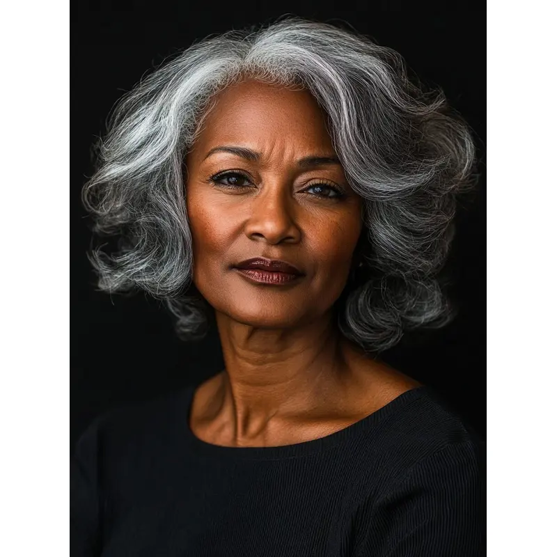 Salt And Pepper Wigs For African American Women Lace Front 10" Wavy Wigs