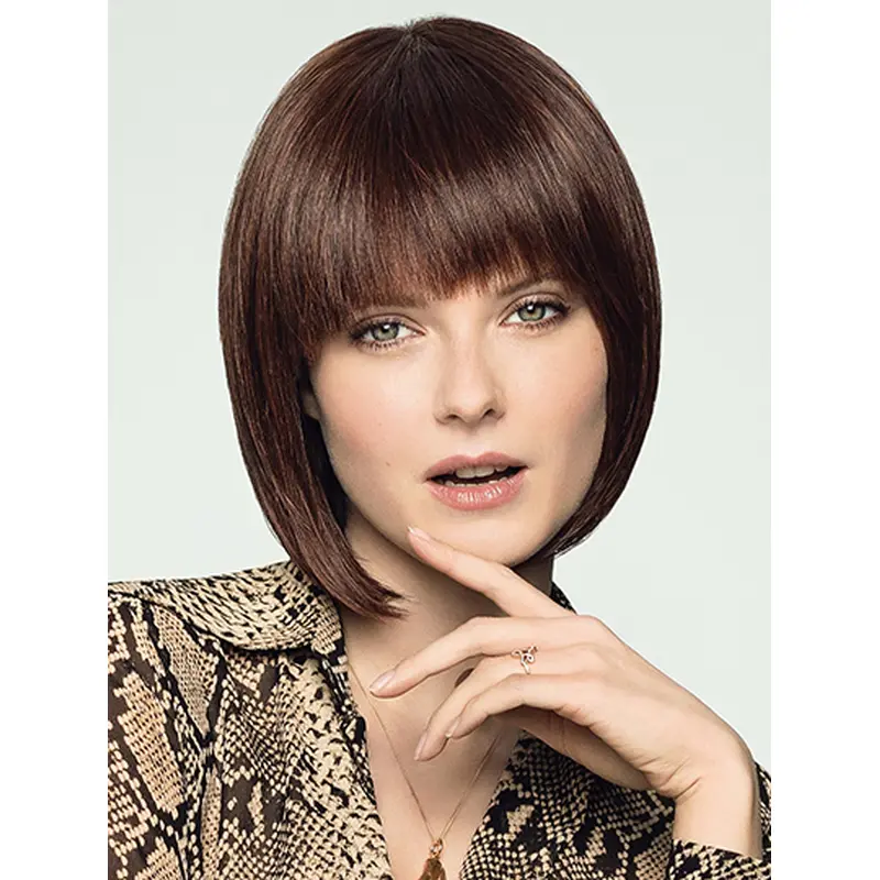 Chin Length 100% Hand-tied Remy Human Hair Straight Bob Style Wig