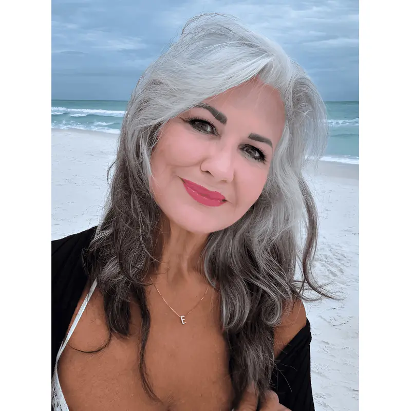 Grey Hair Lace Wigs Layered Wavy Synthetic Monofilament Wigs