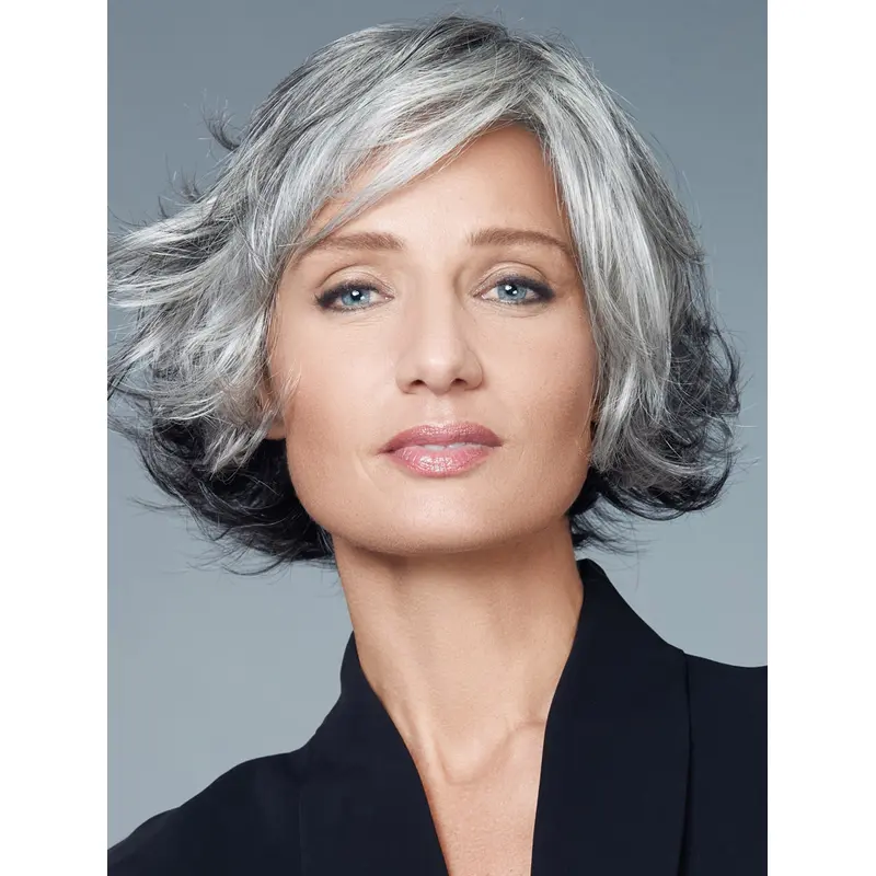 Grey Style Wigs Wavy 100% Hand-Tied 10" Synthetic Wigs