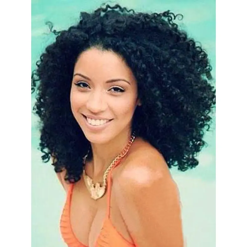 Hair Weft Black Women 100% Human Hair Kinky Curly Hair