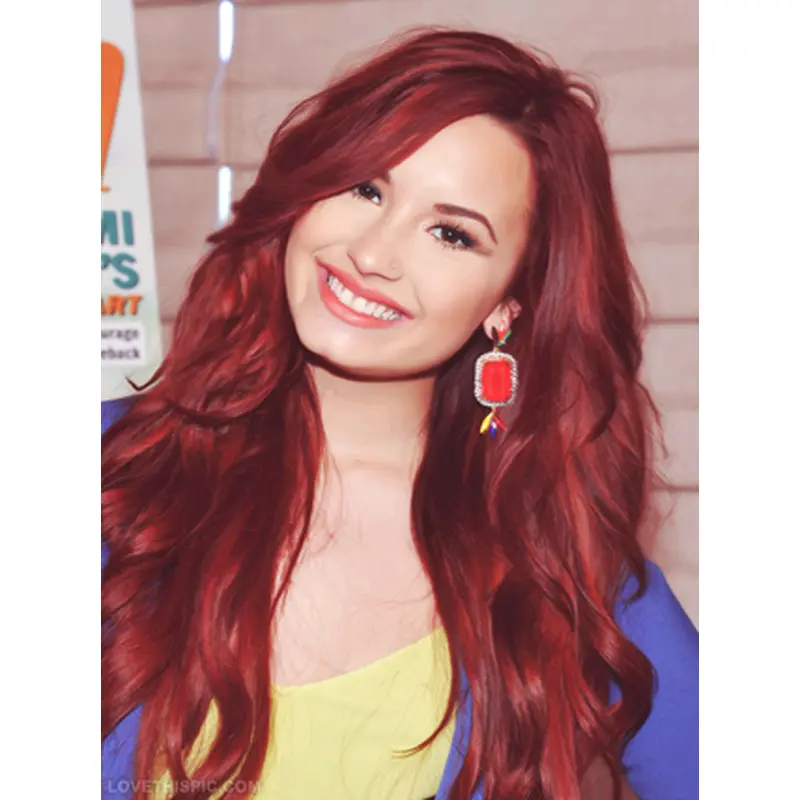 Lovely Long Wavy Red Capless Human Wigs