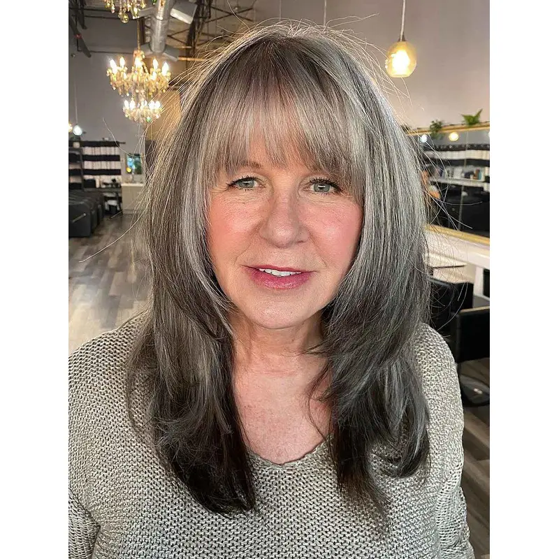 Medium Length Wigs With Bangs Straight Synthetic Wigs Lace Wigs