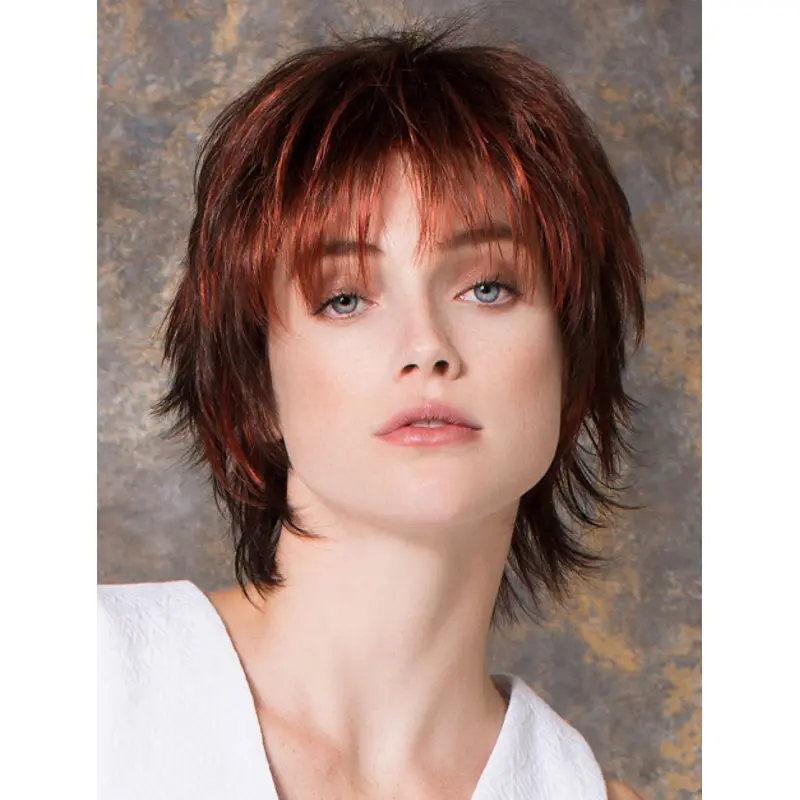 Popular Straight Red Layered So Great Short Wigs   