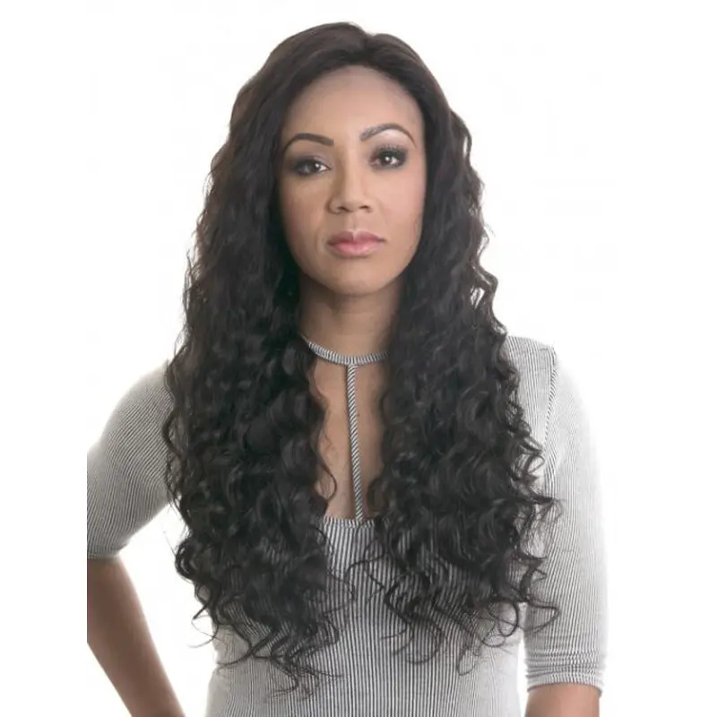 Synthetic Black Without Bangs Long African Hair Style