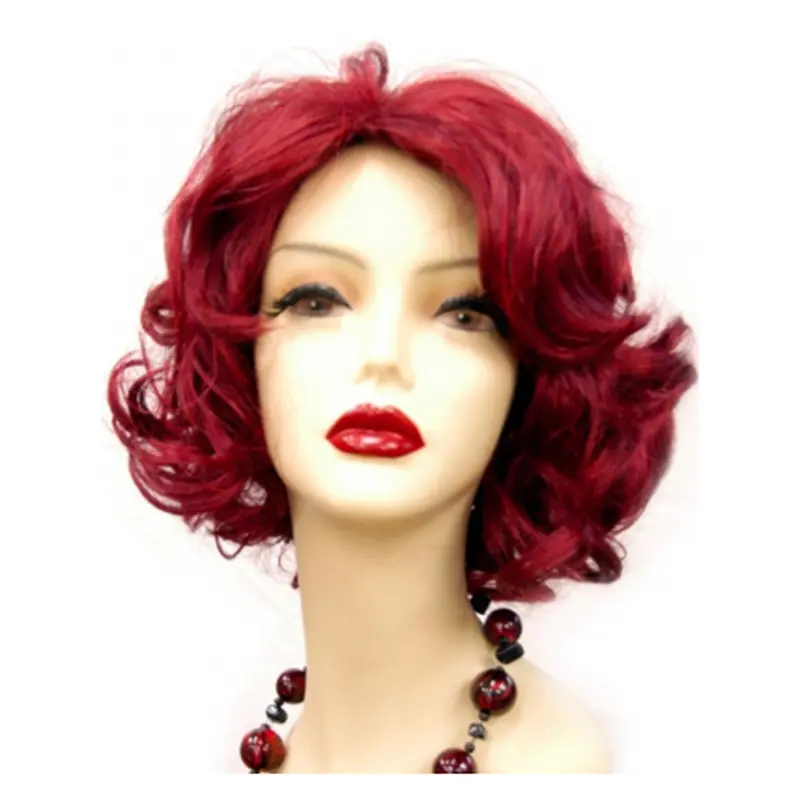 12 Inches Wavy Red Lace Front Human Wigs