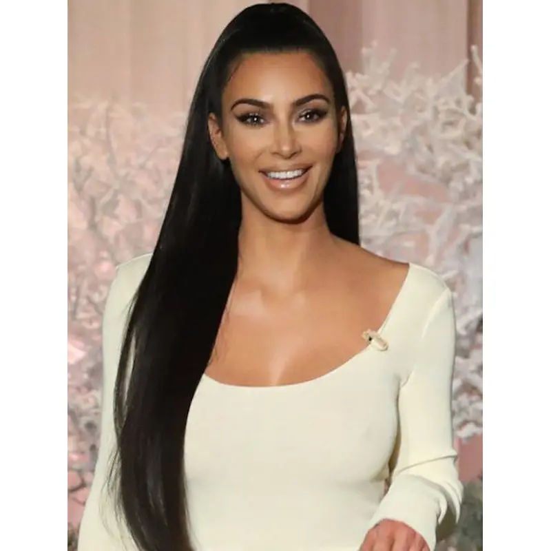 22" Synthetic Black Straight Kim Kardashian Wigs