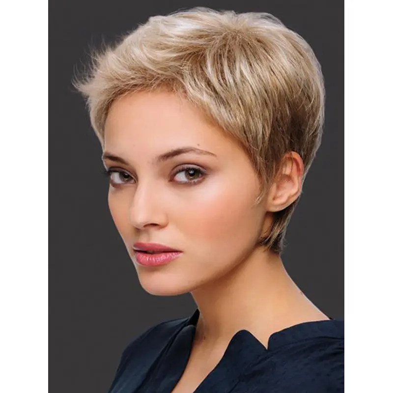 6" Straight Monofilament Synthetic Boycuts Short Wigs