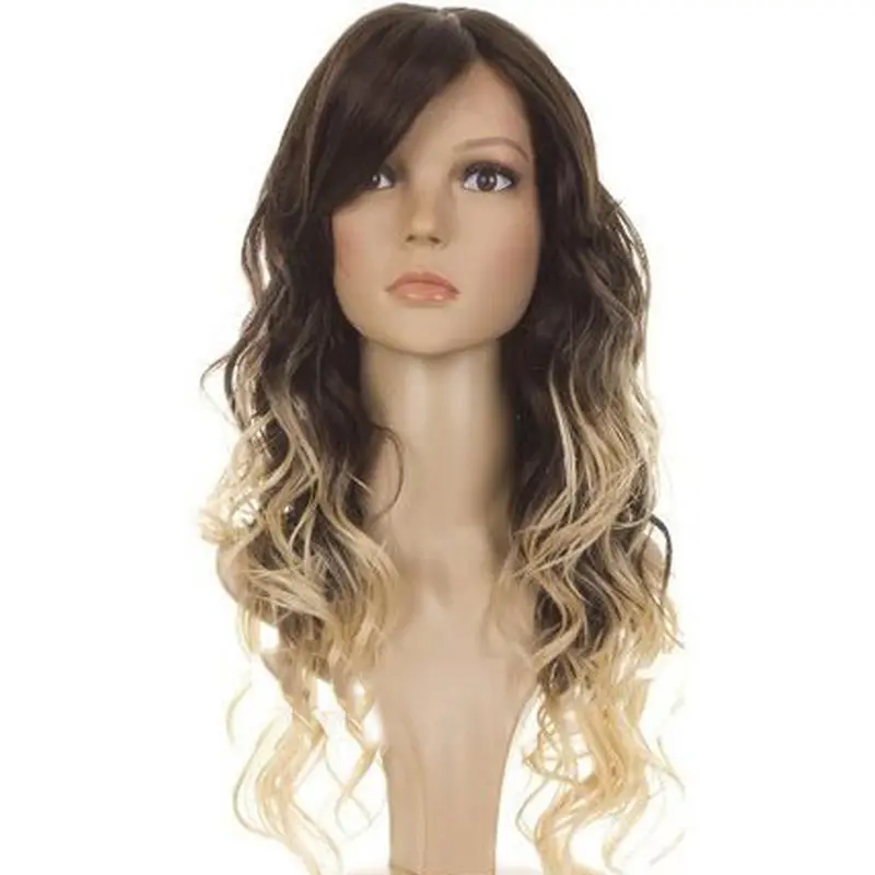 New Arrival 24 Inch long Wavy Style Lace Front 100% Remy Hair Ombre Wigs