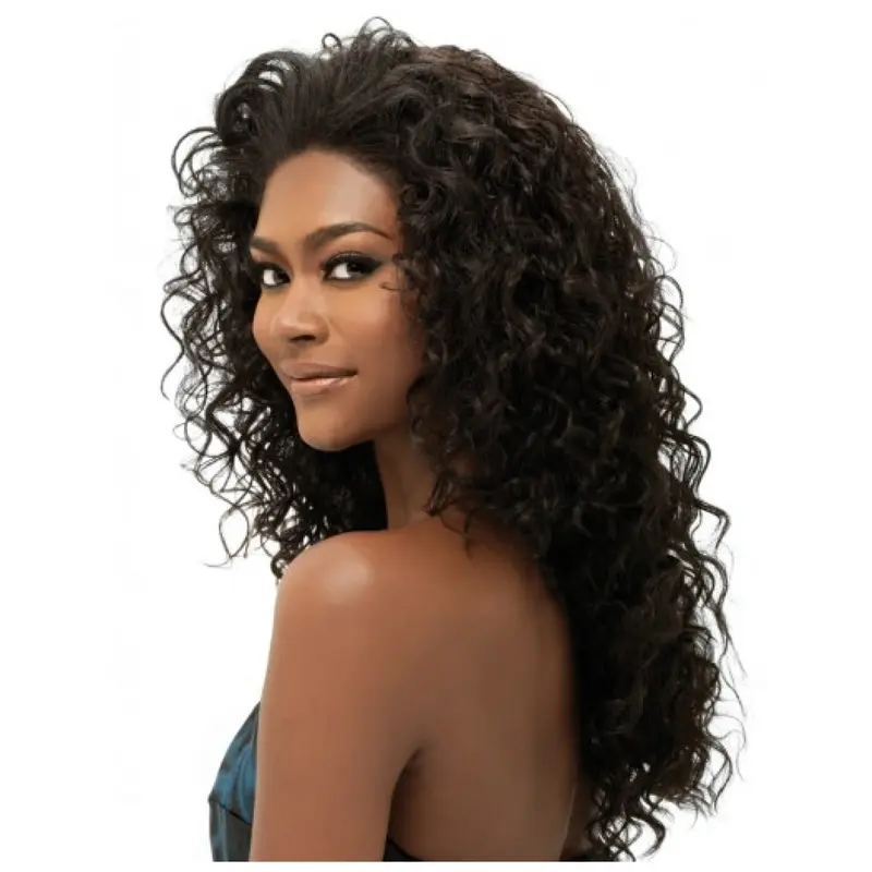 Cool Black Curly Long Human Hair Wigs & Half Wigs