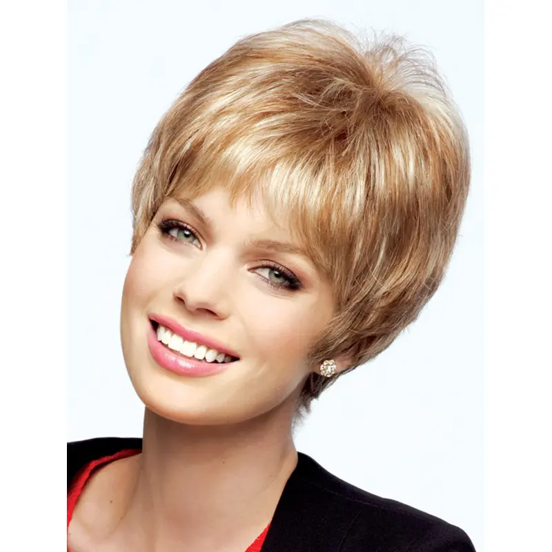 Perfect Monofilament Boycuts Blonde Short Wigs