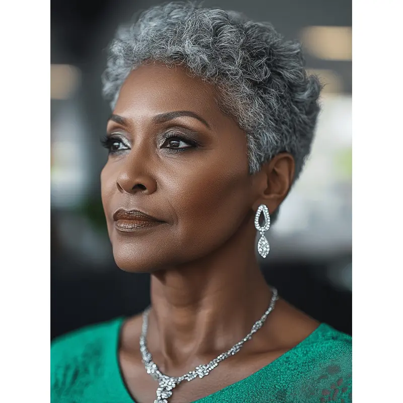 Salt And Pepper African American Wigs Lace Front 4" Kinky Wigs