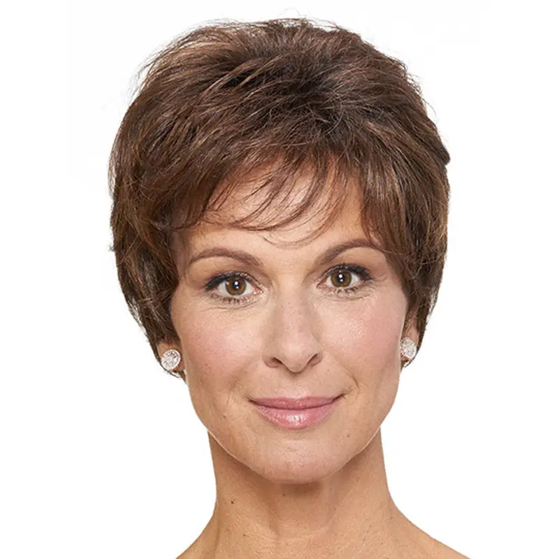 Short Brown Straight 8" Classic Wig On Sale
