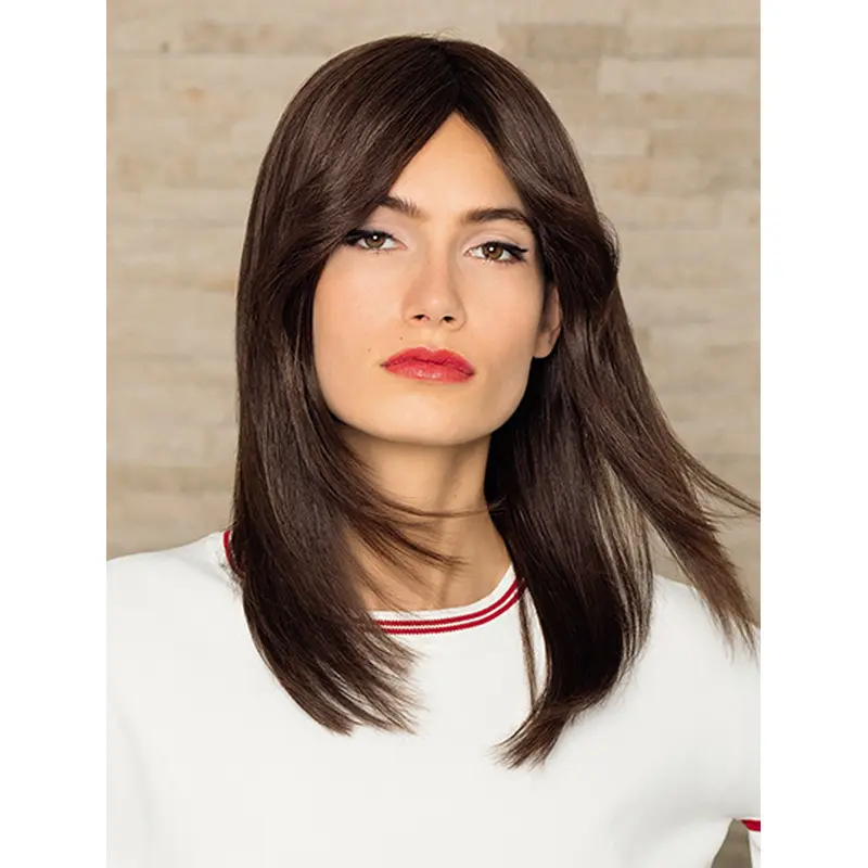 14" Straight Shoulder Length Without Bangs Wigs Human Hair
