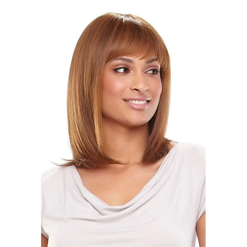 Good Monofilament Straight Shoulder Length African American Wigs