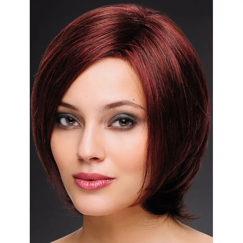 No-fuss 10" Chin Length Straight Red Bob Wigs