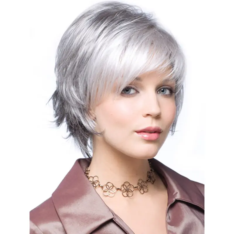 Silver Lady Short Cute Elegent Women Wigs