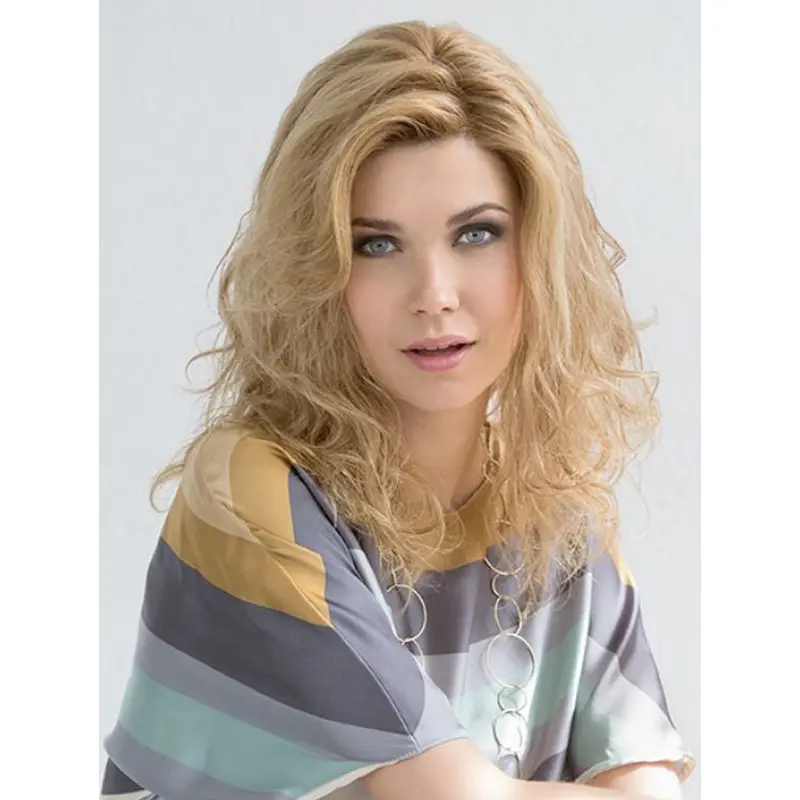 Stylish Blonde Shoulder Length Wavy Layered Human Hair Wigs