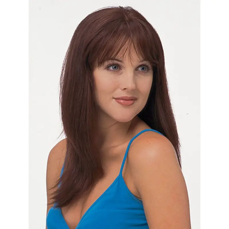 Tempting Remy Human Hair Red Straight Long Wigs
