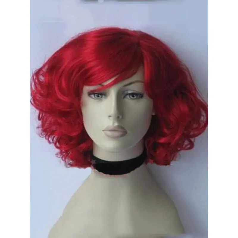 14 Inches Curly Lace Front Red Human Wigs