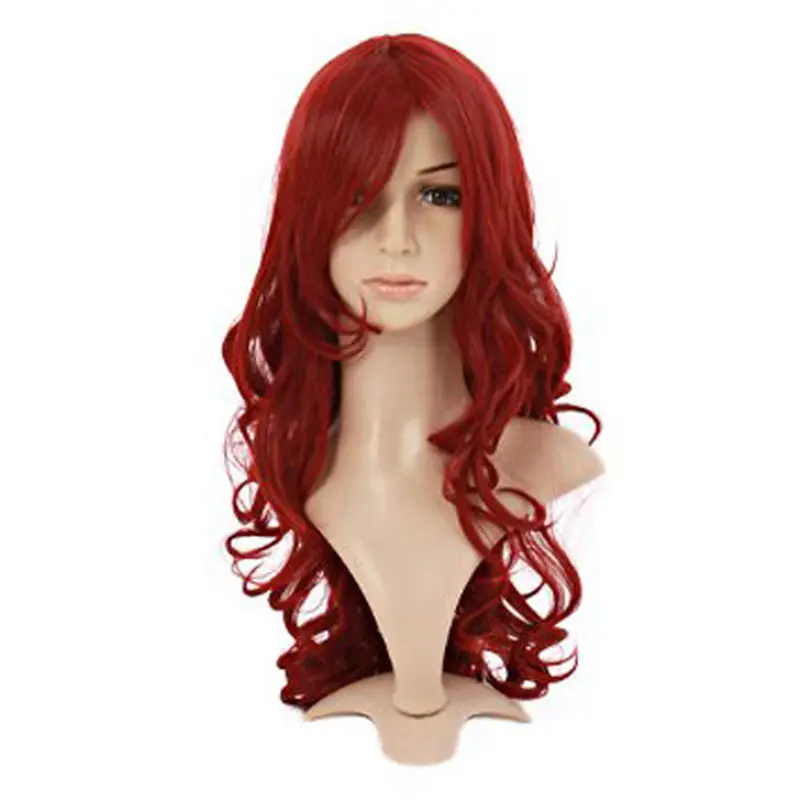 20 Inches Long Wavy Elegent Lace Front Red Wigs