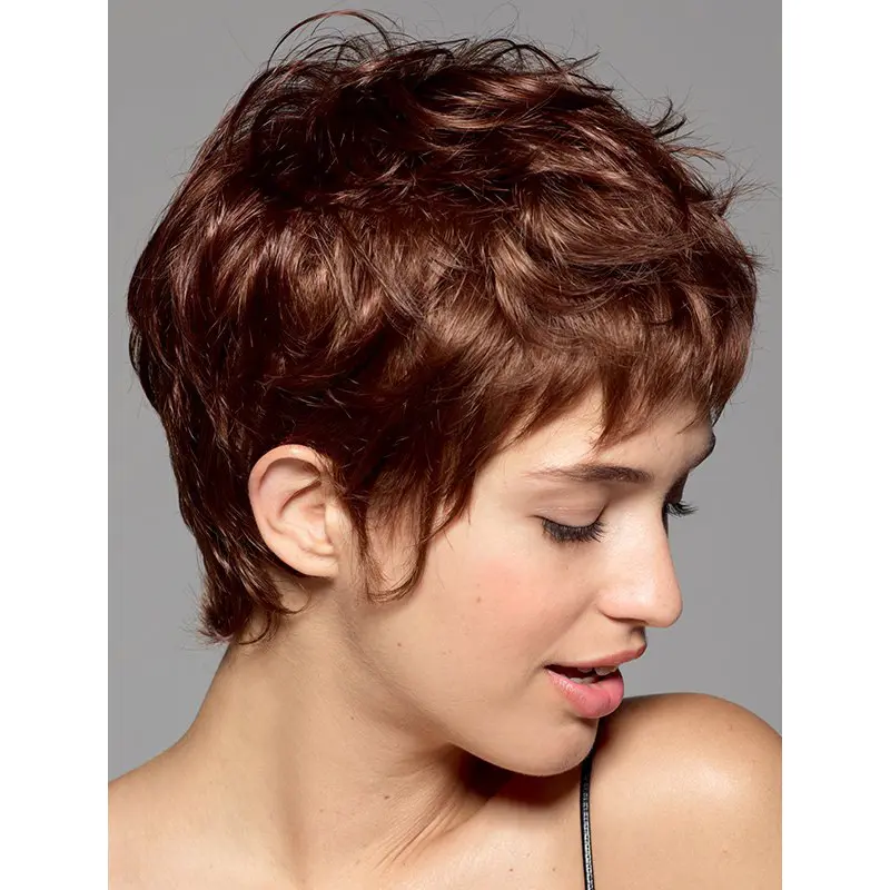 Fabulous Red Cropped Wavy Boycuts New Design Wigs
