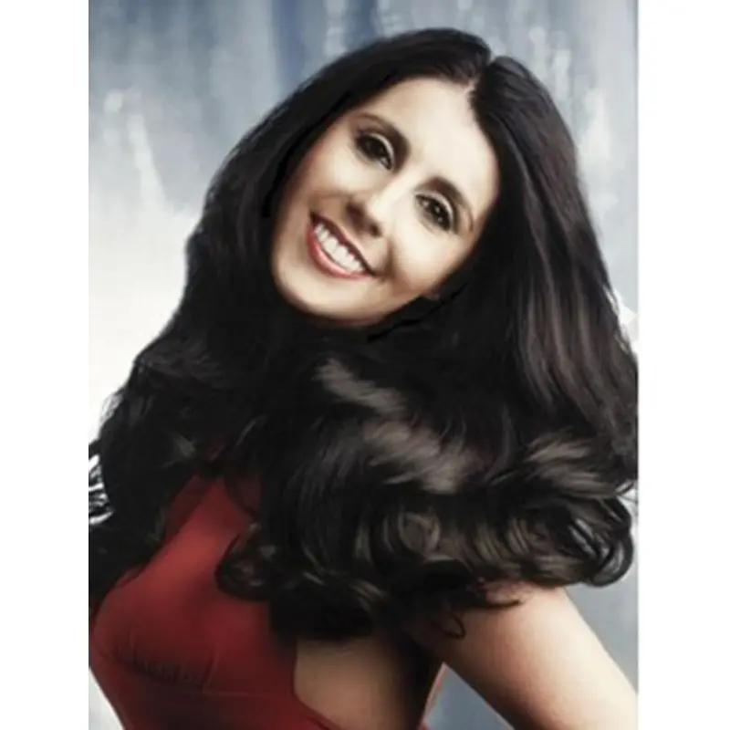 Polite Black Wavy Remy Human Hair Long Wigs