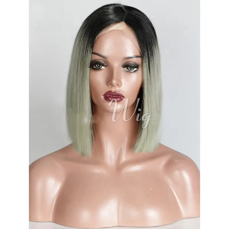 Straight Full Lace Wigs Chin Length Ombre Wigs