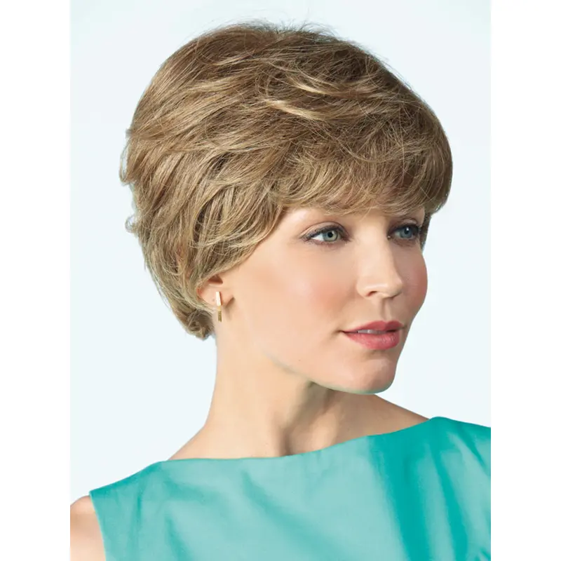 100% Hand-tied Curly Blonde Short Wigs