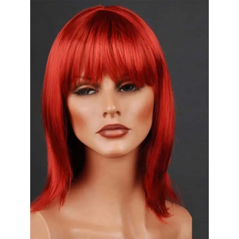 14 Inches With Neat Bangs Monofilament Synthetic Wigs