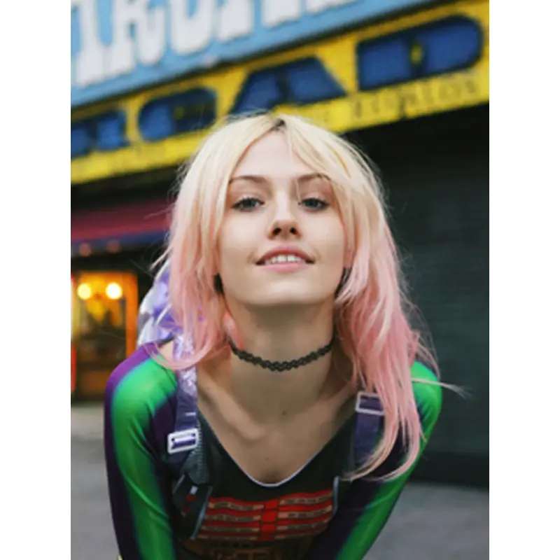18 Inches Wavy Blonde to Pink Human Hair Ombre Wigs