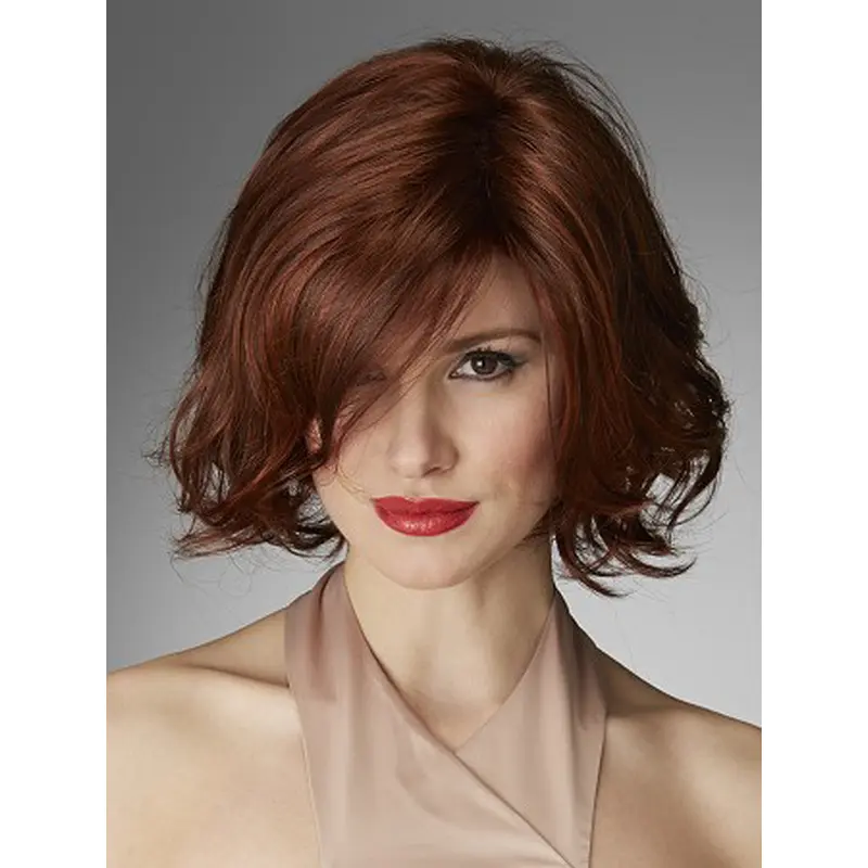 Amazing Chin Length Curly Red Layered Beautiful Wigs