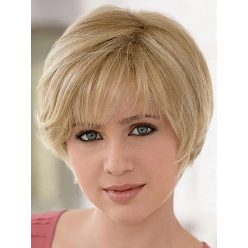 Remy Human Hair Blonde Monofilament Gentle Short Wigs