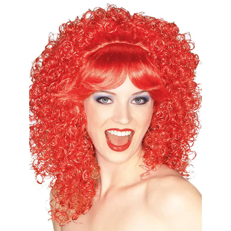 16 Inches Kinky Capless Red Synthetic Wigs