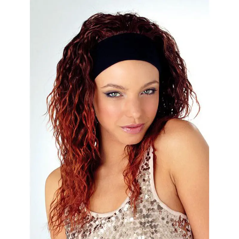 Online Red Wavy Long Human Hair Wigs & Half Wigs